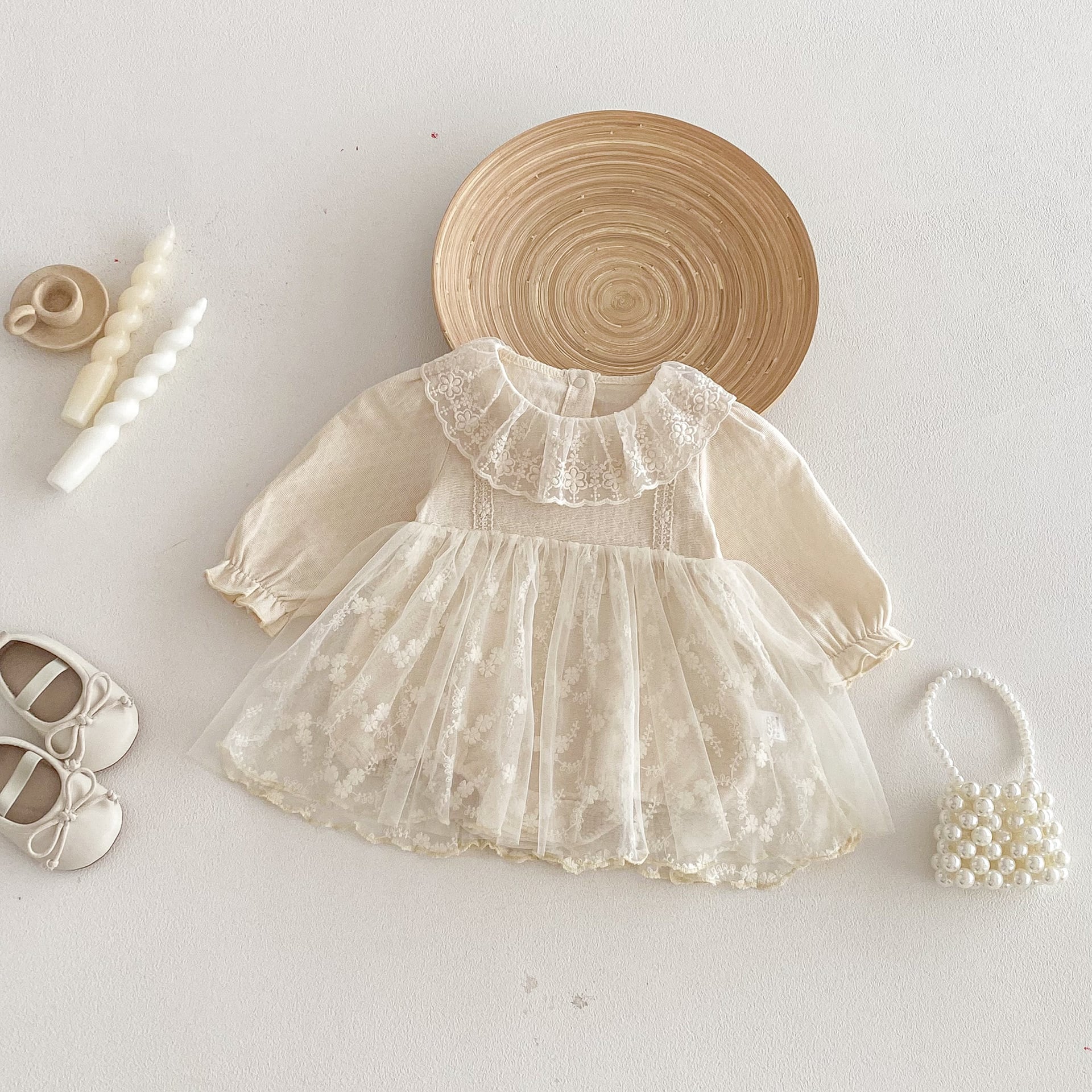 【66-90cm】レース プリンセス ロンパース