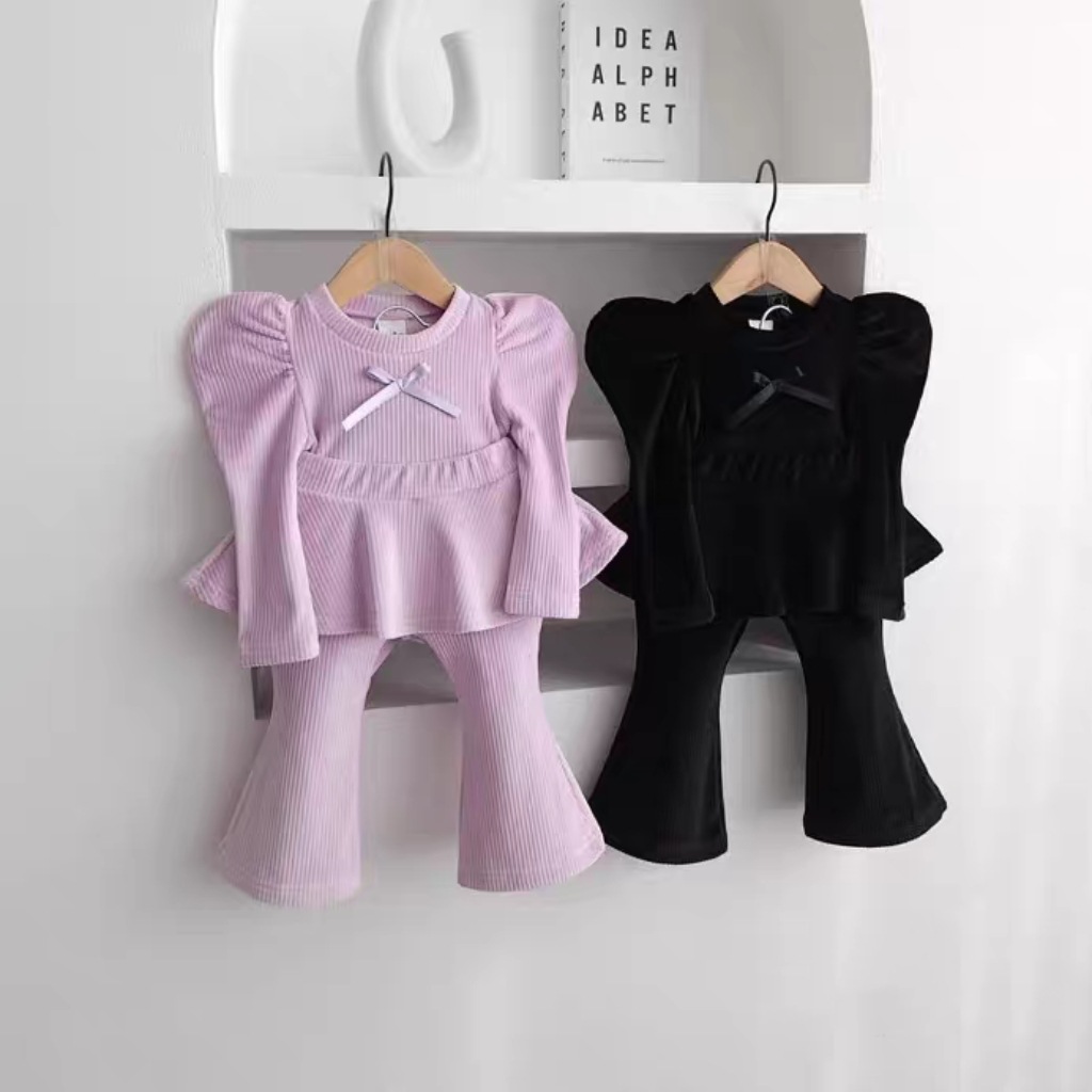 【73-120cm】スウィート きれいめ 女の子 トップス+パンツ セットアップ