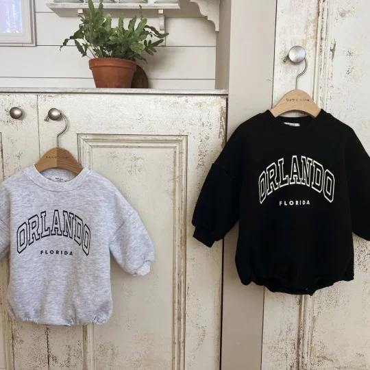 【66-100】 韓国風 英字柄 ロンパース - 画像 (4)
