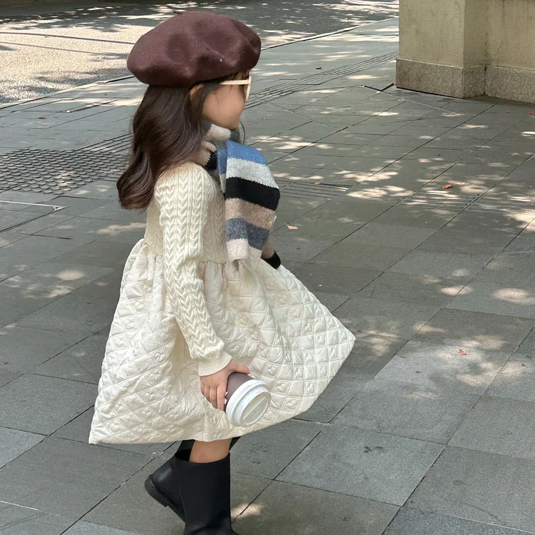【90-140】 デザイン 切替フレア ワンピース - 画像 (10)