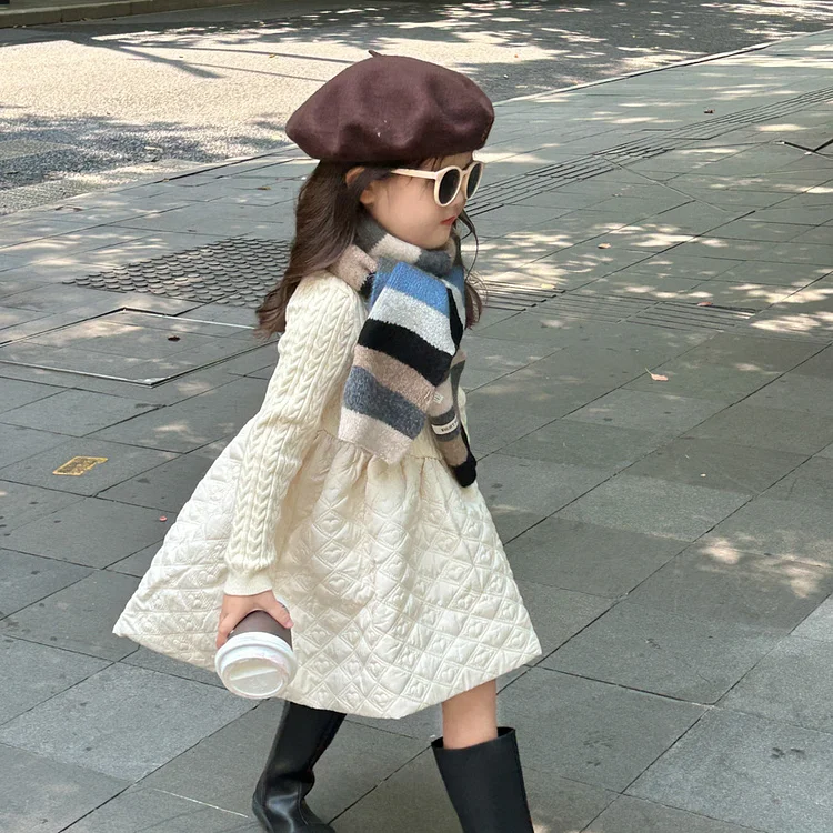 【90-140】 デザイン 切替フレア ワンピース - 画像 (11)