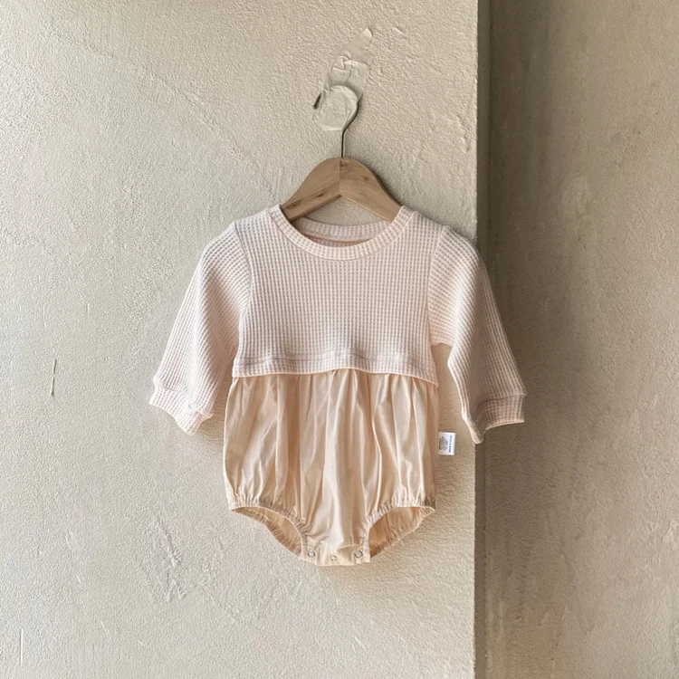 【66-90cm】 ワッフル ロンパース