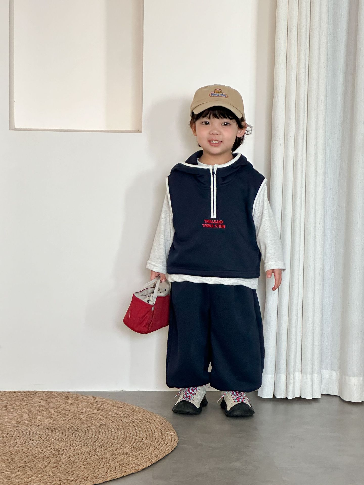 【80-150】三点セット ベスト+ロングT+パンツ キッズ カジュアル - 画像 (7)