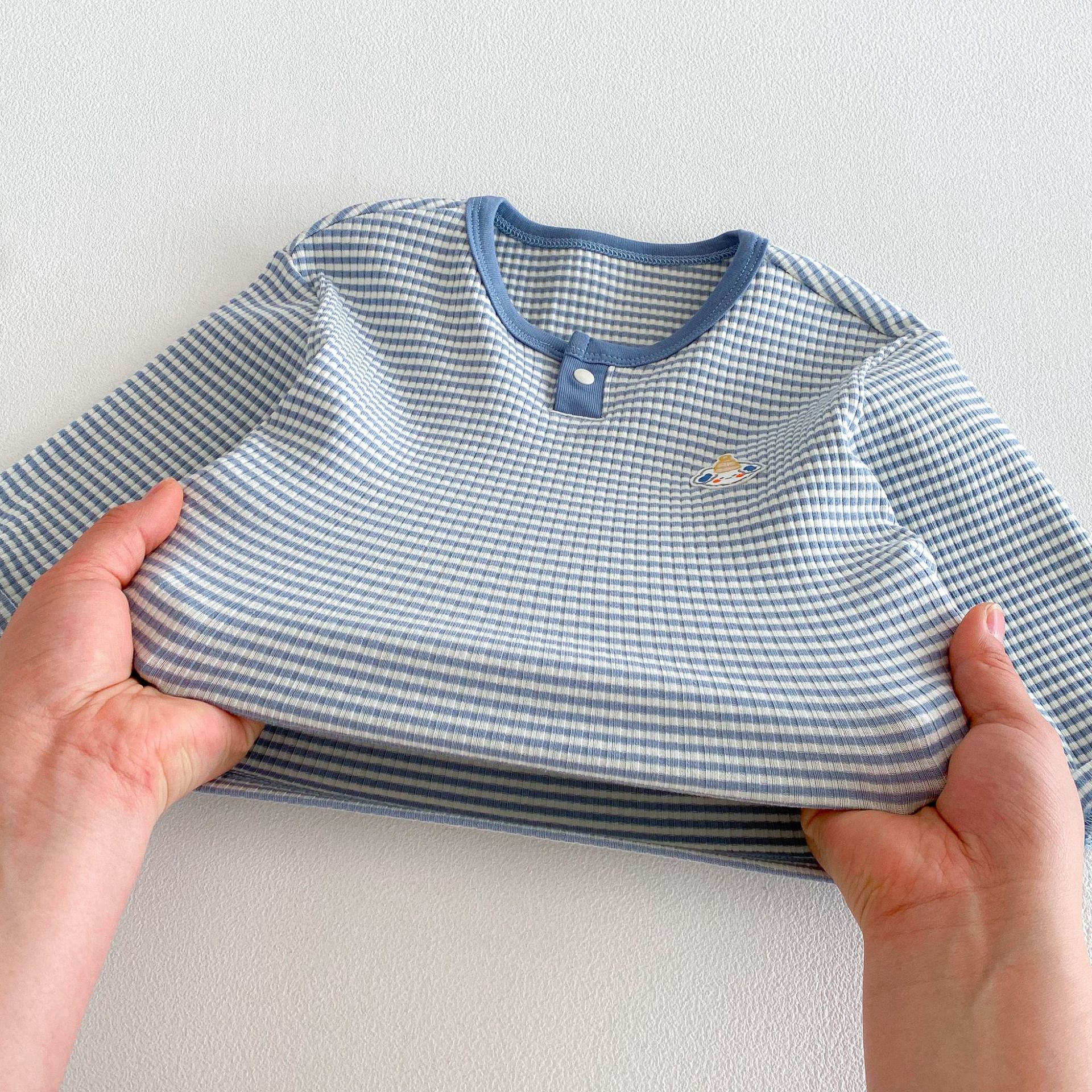 【73-110】 ボーダー柄 通気性抜群 長袖 Tシャツ - 画像 (5)