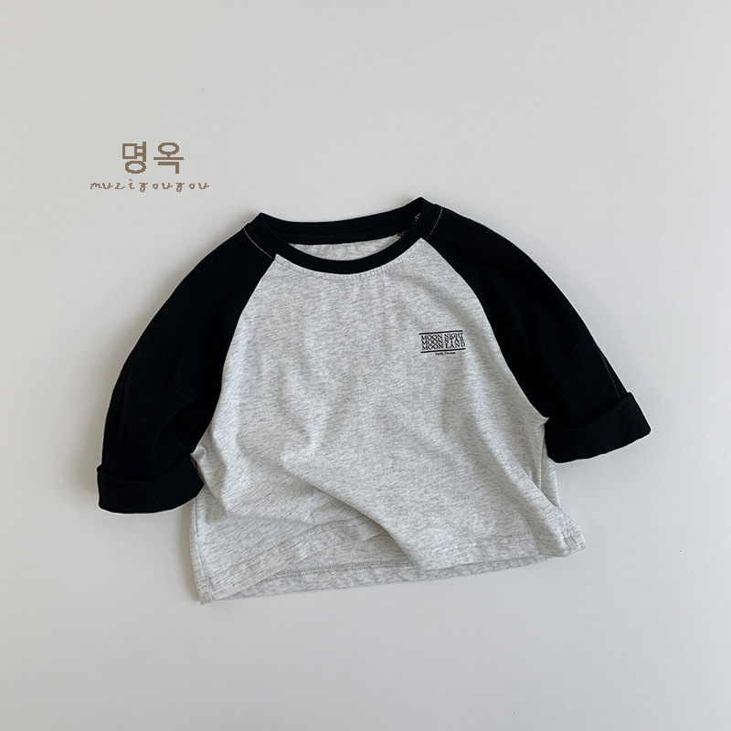 【80-130】配色 着心地良い 長袖 Tシャツ - 画像 (6)