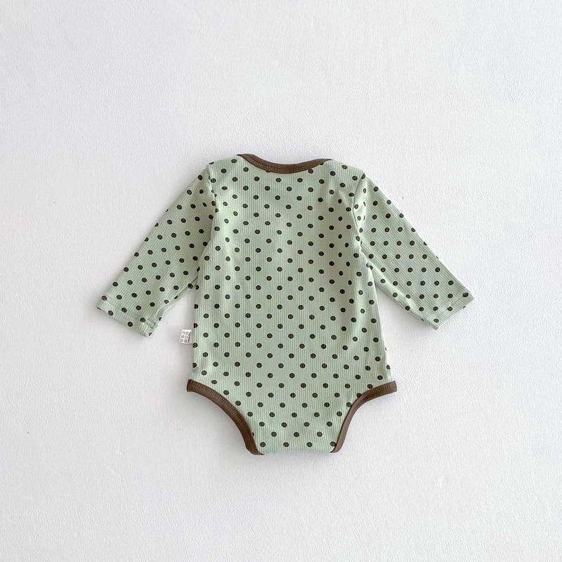 【66-90】ロンパース ポケット付き ドット柄 肌に優しい ベビー服 - 画像 (6)