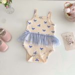 【66-90】ロンパース 蝶結び ハート 可愛い 女の子 - 画像 (3)
