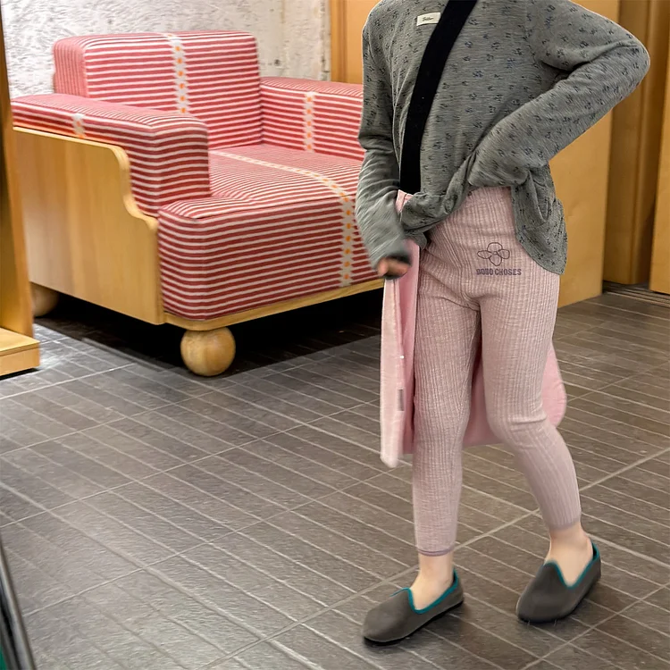 【80-130】レギンス フラワリブ シンプル 履きやすい 女の子 ボトムス - 画像 (4)