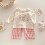 【73-120】トップスorボトムス 可愛い クマハート 女の子 - 画像 (10)