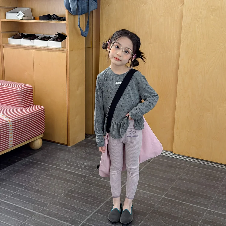 【80-130】レギンス フラワリブ シンプル 履きやすい 女の子 ボトムス - 画像 (10)