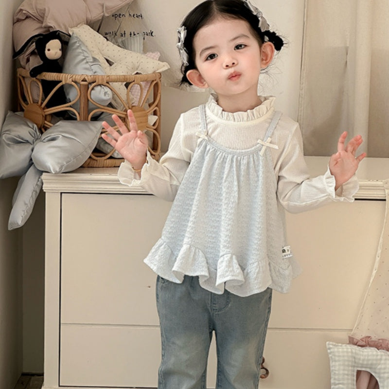 【73-100】インナートップス&デニムフレアパンツ スウィート キャミチュニック