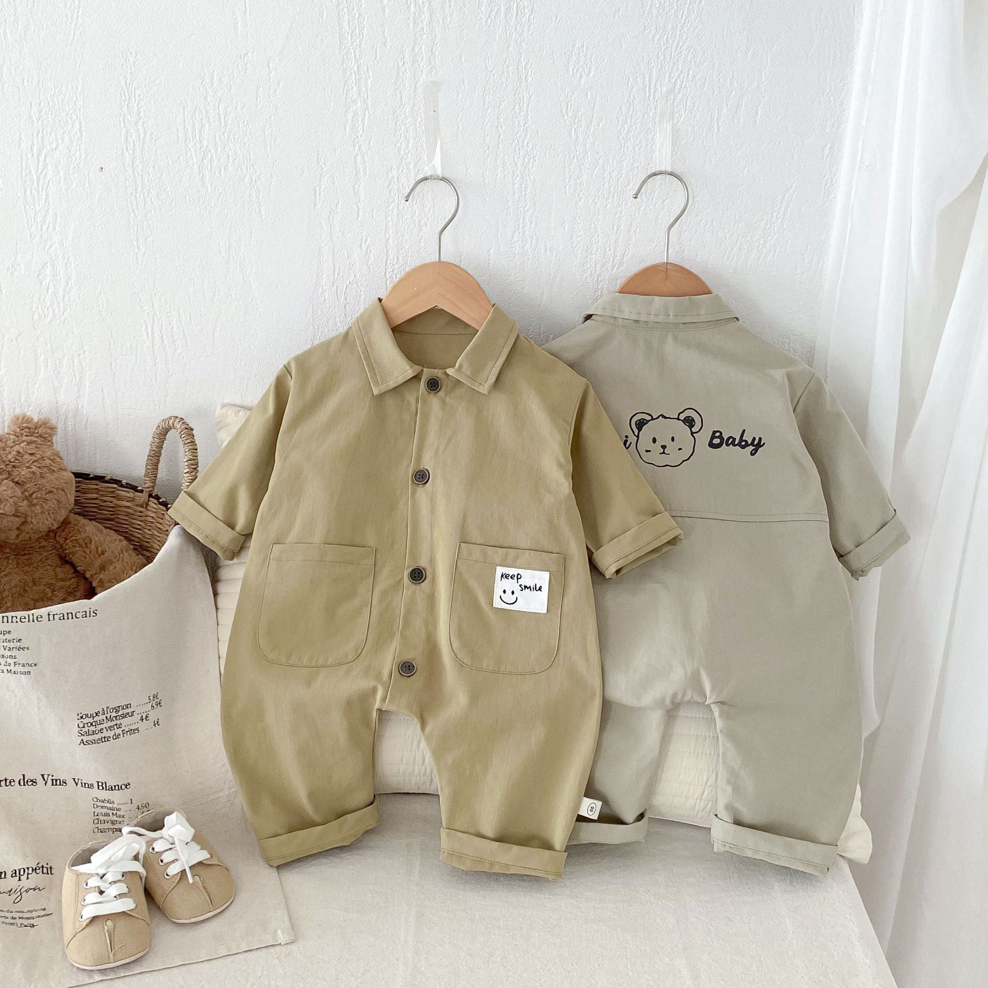 【66-90】ロンパース ベア カートゥーンプリント カジュアル ベビー服 - 画像 (13)