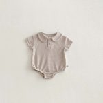 【66-90】ロンパース ワッフル 無地 シンプル 肌に優しい - 画像 (5)