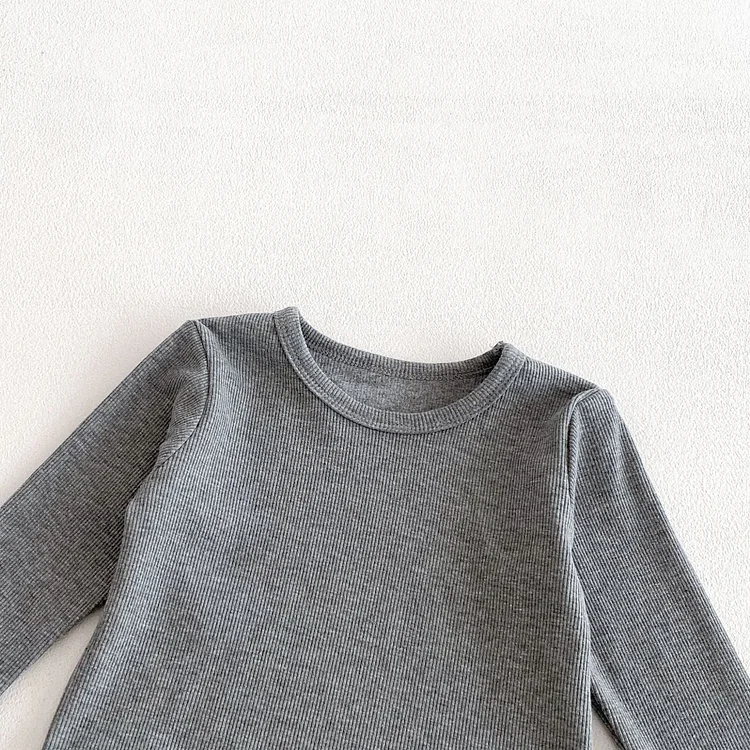 【66-90】セットアップ レオパード サロペット カジュアル 長袖Tシャツ - 画像 (6)
