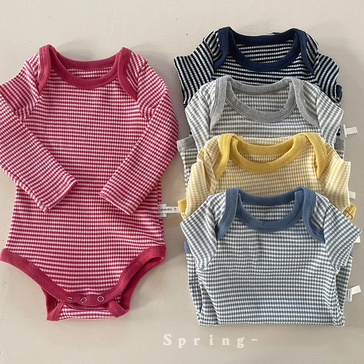 【73-90】ロンパース ボーダー 可愛い おしゃれ 肌に優しい ベビー服 - 画像 (3)