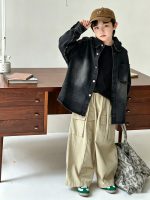 【90-150】デニムジャケット 男の子 フリンジデザイン カジュアル 韓国風 アウター