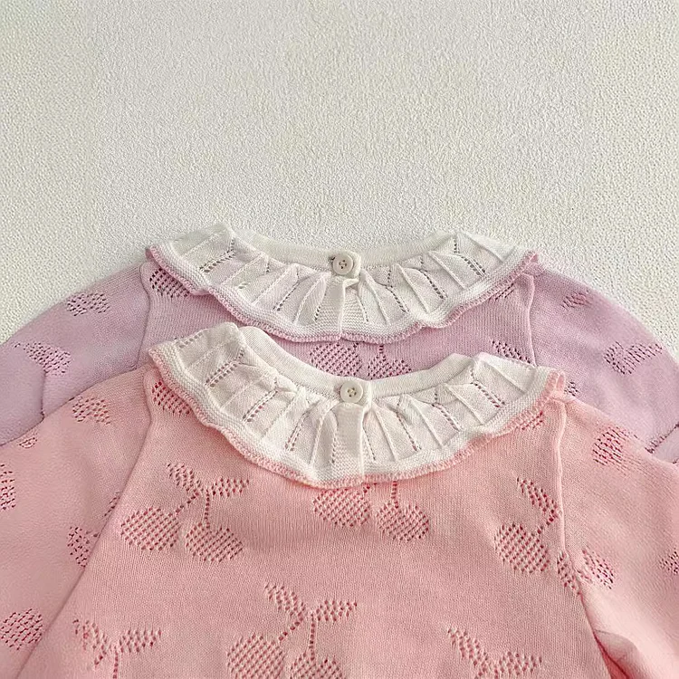 【66-100】ロンパース チェリー柄 おしゃれ 人気 ベビー服 - 画像 (4)