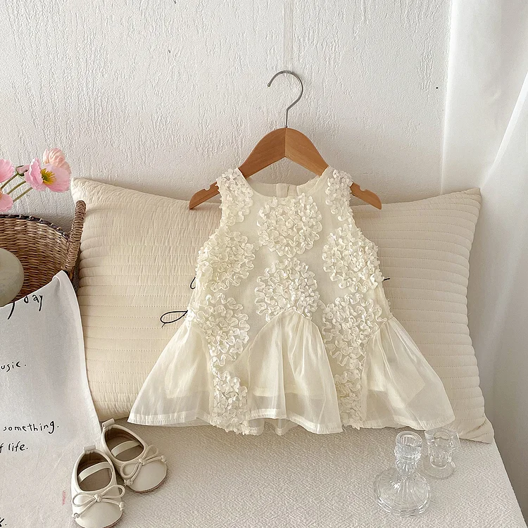 【73-100】ワンピース or シャツ フラワー レース 可愛い 子供服 - 画像 (6)