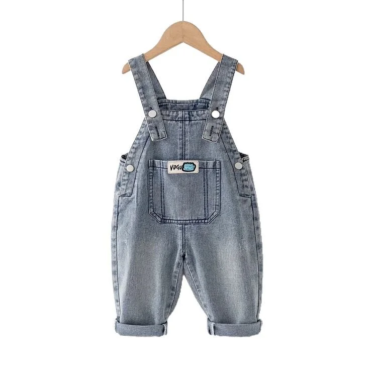 【80-140】キッズ ポケット付き デニム サロペット - 画像 (7)
