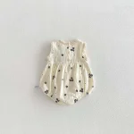 【66-90】ベビー 女の子 フラワー柄 ノースリーブ ロンパース - 画像 (5)