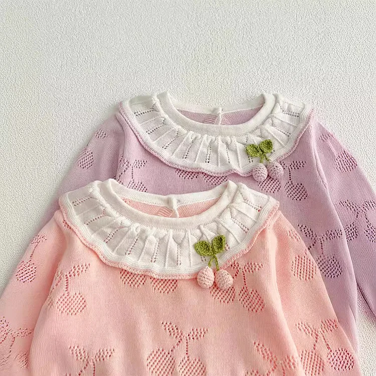 【66-100】ロンパース チェリー柄 おしゃれ 人気 ベビー服 - 画像 (5)