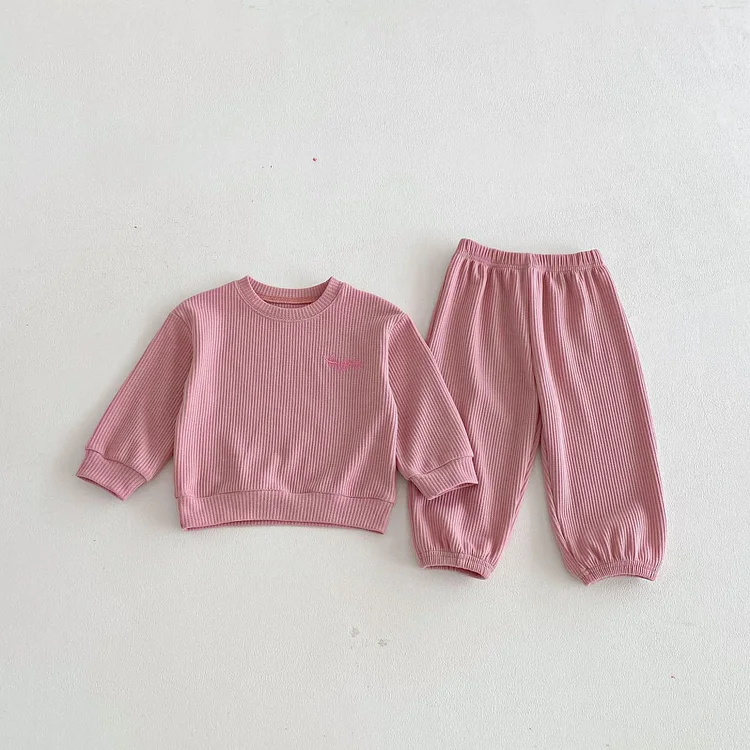 【80-130】セットアップ 英字刺繡 ワッフル シンプル 子供服 - 画像 (13)