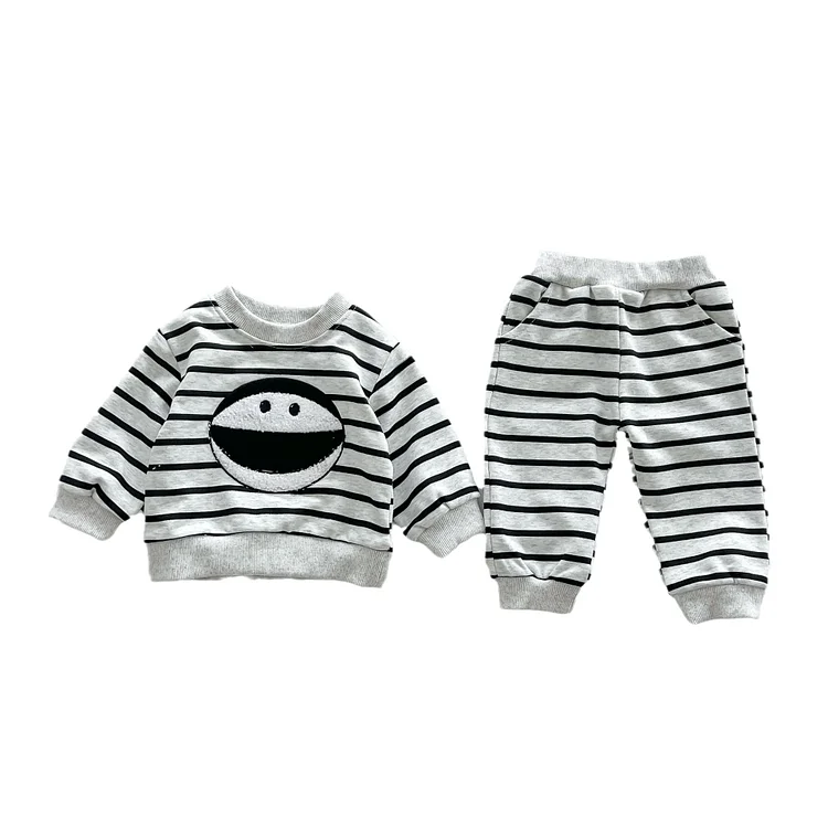 【66-100】セットアップ 笑顔 ボーダー カジュアル 子供服 - 画像 (8)
