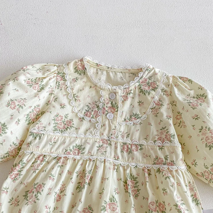 【66-90】ロンパース 小花柄 可愛い 肌に優しい ベビー服 - 画像 (3)