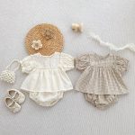 【66-100】ブラウス＆ブルマ パフスリーブ チェック シンプル ベビー服 - 画像 (7)