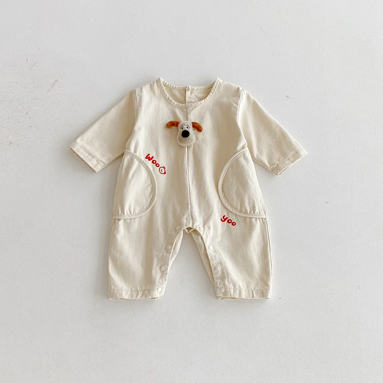 【66-90】オールインワン 犬柄 可愛い 着心地良い ベビー服 - 画像 (5)
