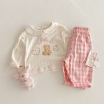 【73-120】トップスorボトムス 可愛い クマハート 女の子 - 画像 (3)