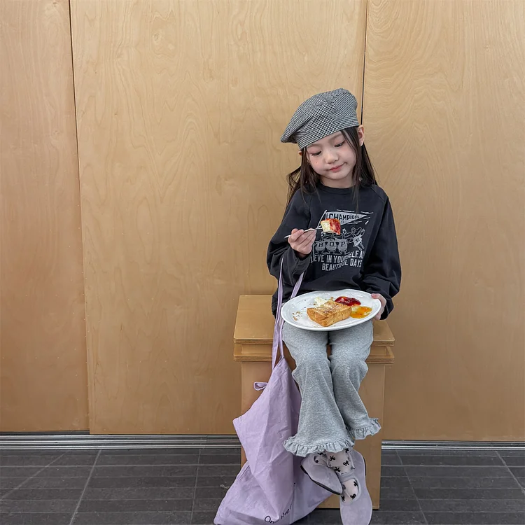 【80-130】Tシャツ 長袖 英字柄 ルーズ 定番 トップス - 画像 (3)