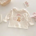 【73-120】トップスorボトムス 可愛い クマハート 女の子 - 画像 (4)