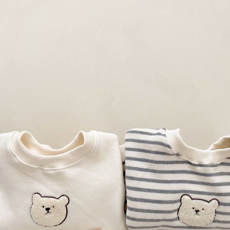 【73-100】セットアップ クマ柄 刺繍入り スウェット 定番 二点セット - 画像 (9)