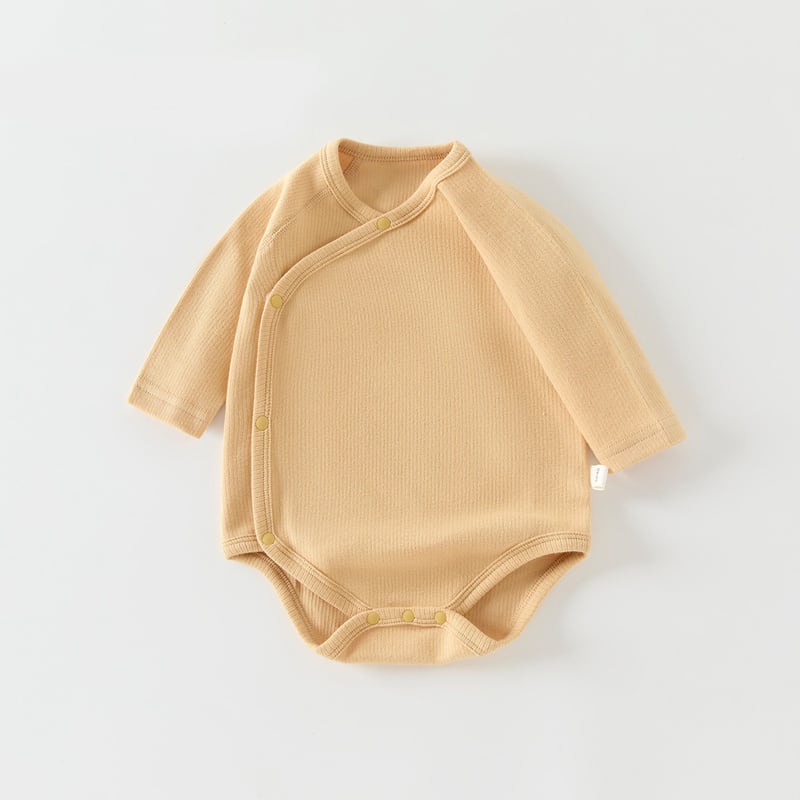 【66-90】ロンパース 無地 リブ シンプル 着心地良い ベビー服 - 画像 (6)
