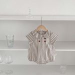 【66-90】ロンパース ストライプ 無地 シンプル ベビー服 - 画像 (9)