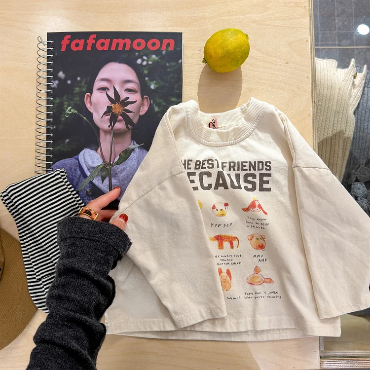 【80-130】Tシャツ 長袖 英字プリント 可愛い 女の子 おしゃれ - 画像 (5)