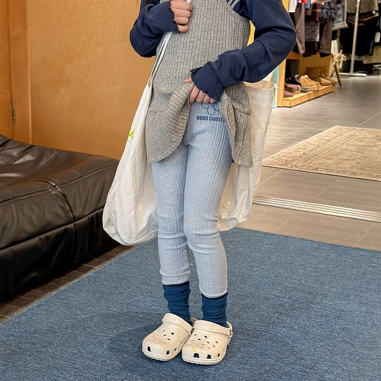 【80-130】レギンス フラワリブ シンプル 履きやすい 女の子 ボトムス - 画像 (6)