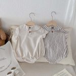 【66-90】ロンパース ストライプ 無地 シンプル ベビー服 - 画像 (15)