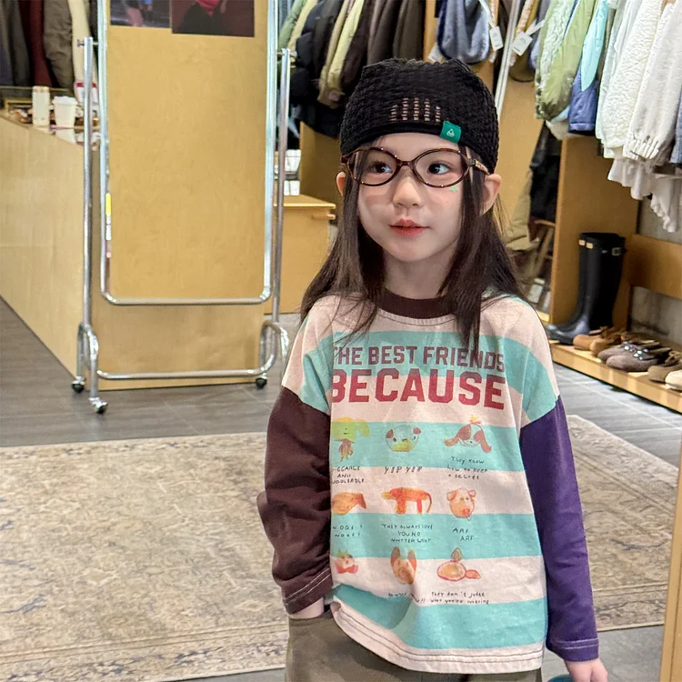【80-130】Tシャツ 長袖 英字プリント 可愛い 女の子 おしゃれ - 画像 (4)
