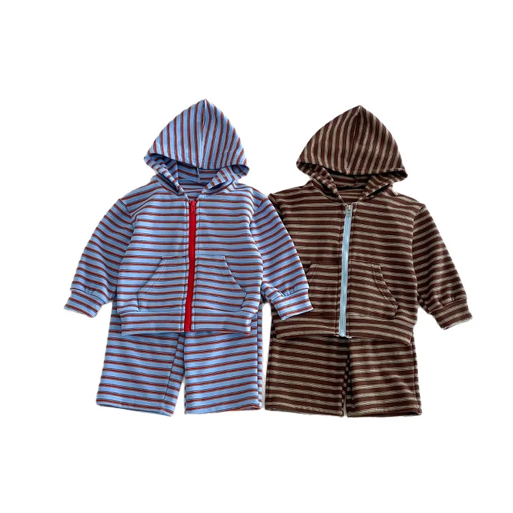 【80-130】セットアップ ボーダー フード付き カジュアル 子供服 - 画像 (28)