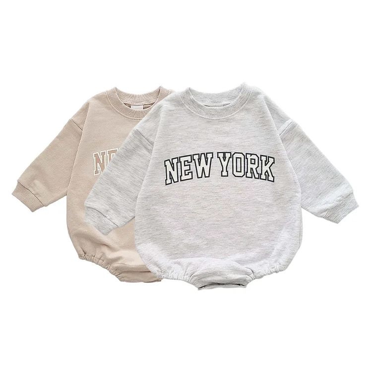 【59-90】ロンパース 英字プリント シンプル 定番 ベビー服 - 画像 (6)