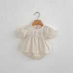 【66-100】ブラウス＆ブルマ パフスリーブ チェック シンプル ベビー服 - 画像 (14)