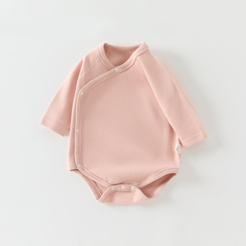【66-90】ロンパース 無地 リブ シンプル 着心地良い ベビー服 - 画像 (7)