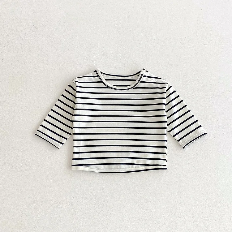 【73-100】ベビー ボーダー トップス 長袖Tシャツ - 画像 (6)