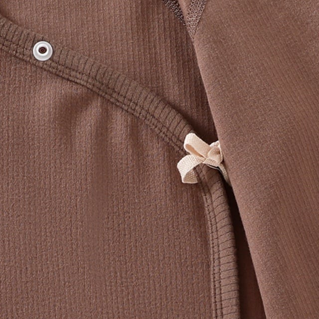 【66-90】ロンパース 無地 リブ シンプル 着心地良い ベビー服 - 画像 (11)