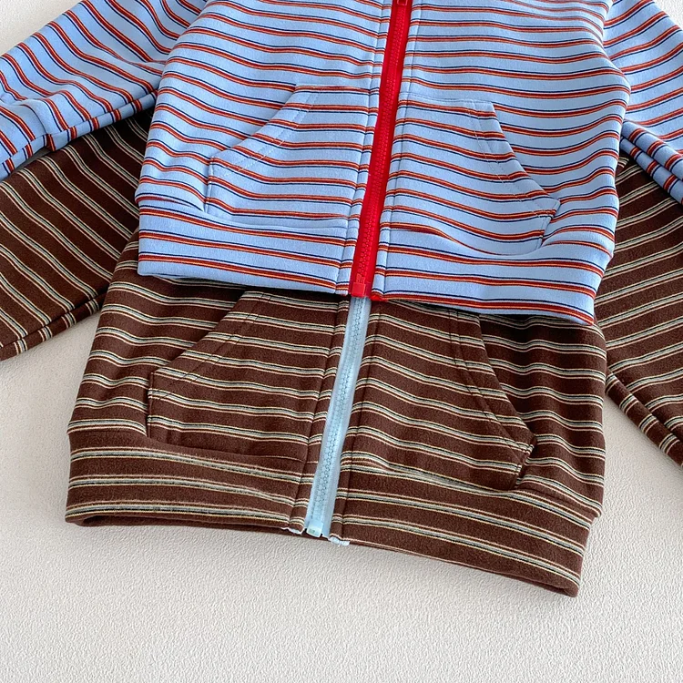 【80-130】セットアップ ボーダー フード付き カジュアル 子供服 - 画像 (20)
