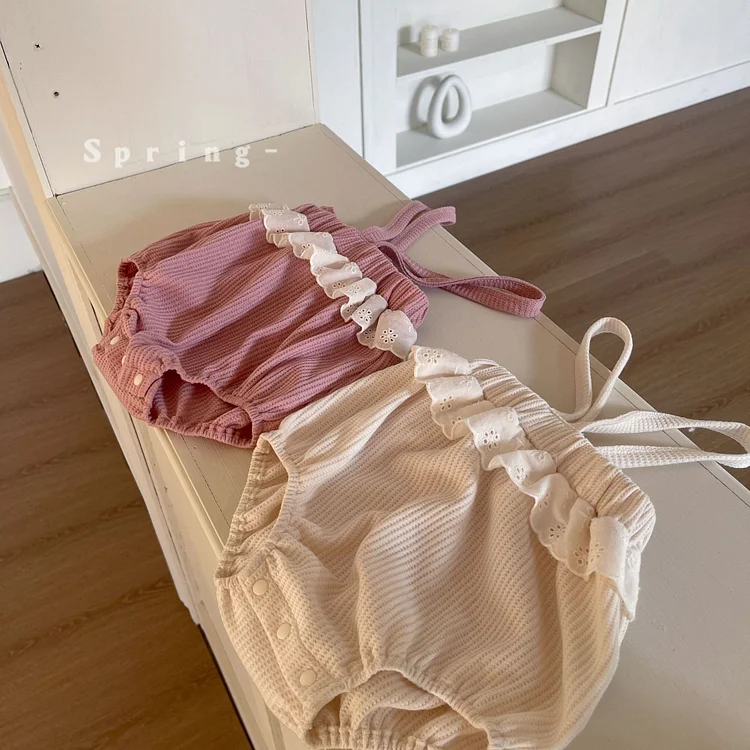 【73-90】ロンパース or トップス フリルレース 可愛い ベビー服 - 画像 (4)