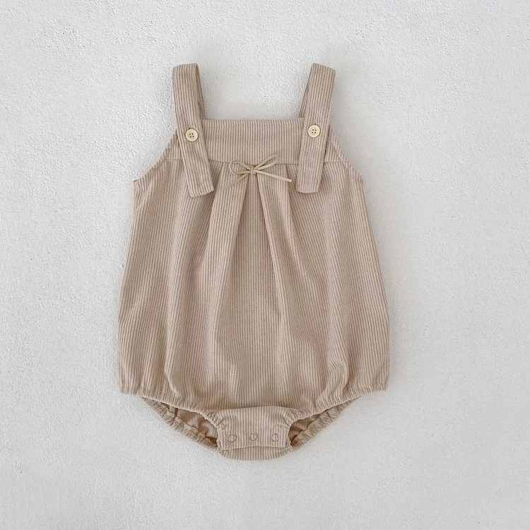 【66-100】サロペット ロンパース コーデュロイ リボン シンプル - 画像 (7)