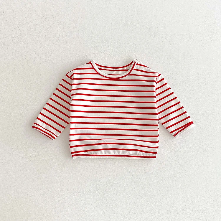 【73-100】ベビー ボーダー トップス 長袖Tシャツ - 画像 (7)